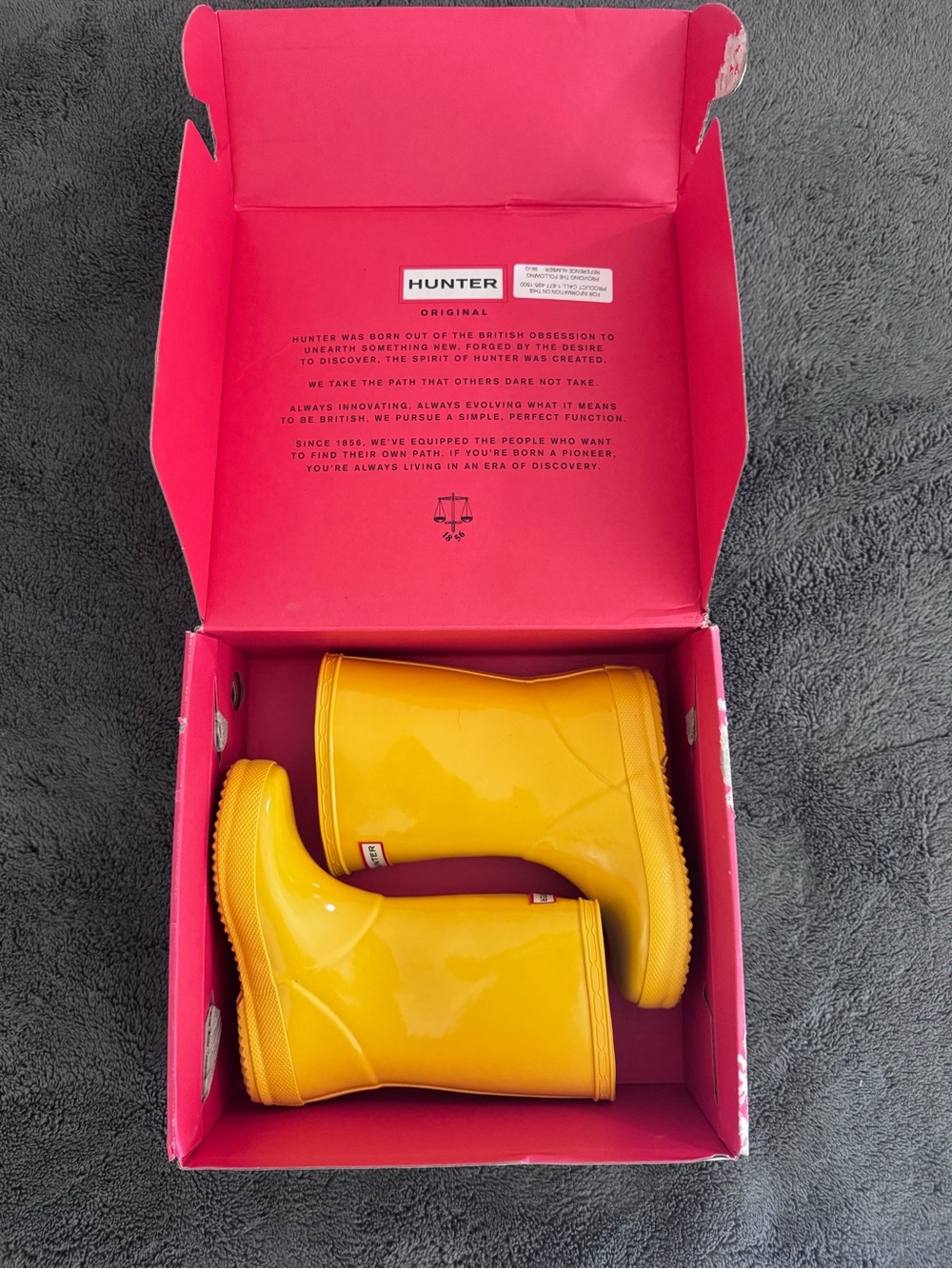 Hunter Kids Yellow Gloss Rain Boots